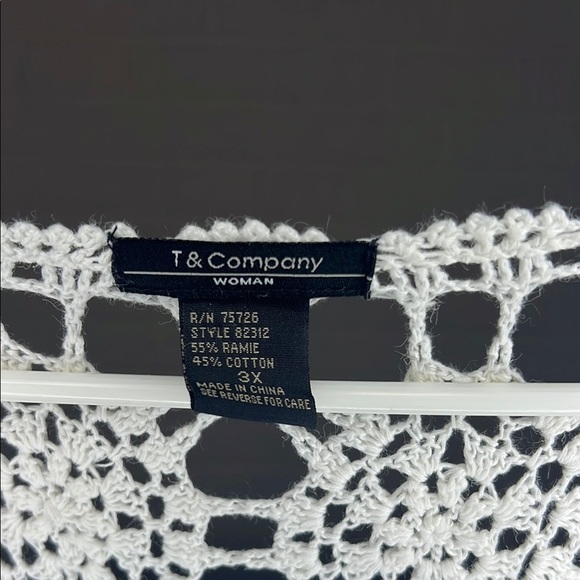 Vintage Cream Crochet Open-Front Cardigan - Picture 3 of 3